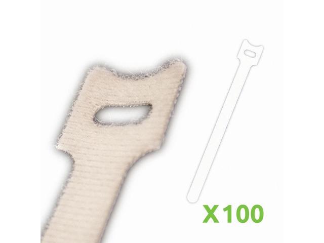 NavePoint 10 Inch Hook and Loop Reusable Strap Cable Cord Wire Ties 100 Pack White