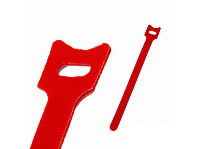 NavePoint 6 Inch Hook and Loop Reusable Strap Cable Cord Wire Ties 100 Pack Red