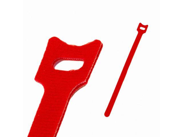 NavePoint 10 Inch Hook and Loop Reusable Strap Cable Cord Wire Ties 25 Pack Red