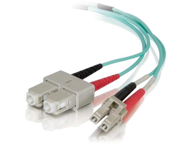 C2G 2m LC-SC 50/125 OM4 Duplex Multimode PVC Fiber Optic Cable - Aqua
