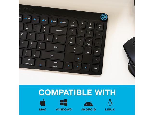 JLab JBuds Wireless Keyboard, Black, 95 Keys, Connect Via Bluetooth or USB Wireless Dongle, Multi-Device Toggle, Soft Touch Keys, Smart Media Knob,...