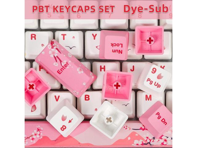 104 PBT Pink keycap Set Dye Sublimation OEM pink Custom keycaps for Gateron Kailh Cherry MX 61/87/104 Gaming Mechanical Keyboard