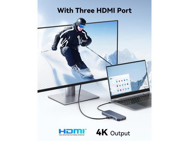 USB C Docking Station 3 HDMI, Docking Station 3 Monitors,12 in 1 Docking Station Dual Monitor, Laptop Docking Station Triple HDMI with 10Gbps USB...
