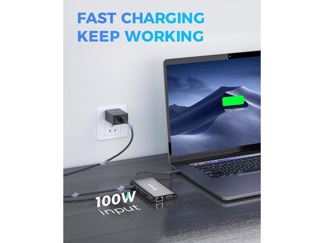UtechSmart Triple Monitor USB-C Laptop Docking Station - 11-in-1 Dock with 2 HDMI, VGA, PD3.0, SD/TF Card Slot, 4 USB Ports - Compatible with...