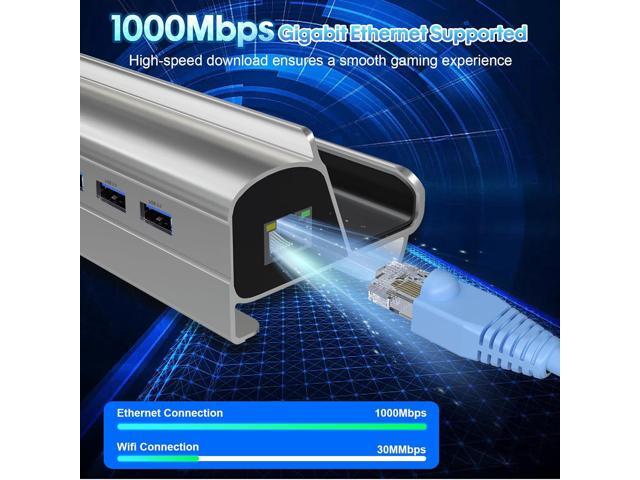 Docking Station for Steam Deck ROG Ally, 6 in 1 Stream Deck Dock with HDMI 2.0 4K@60Hz, 1000Mbps Gigabit Ethernet, 3 USB-A 3.0 and 100W Full Speed...