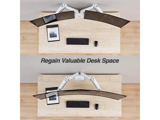 AVLT Dual 13'-43' Monitor Arm - Desk Mount for Two Flat/Curved Monitors - Full Motion Height Swivel Tilt Rotation Adjustable -...