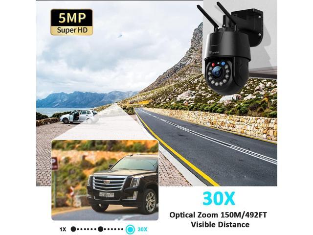 Ctronics 5MP 30X Optical Zoom Metal Security Camera WiFi 2.4/5Ghz Outdoor with Auto Cruise & Zoom, Surveillance Cameras 492ft Night...