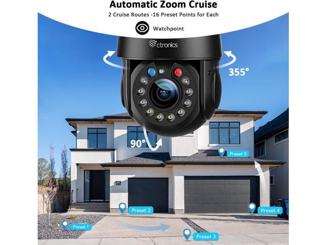 Ctronics 5MP 30X Optical Zoom Metal Security Camera WiFi 2.4/5Ghz Outdoor with Auto Cruise & Zoom, Surveillance Cameras 492ft Night...