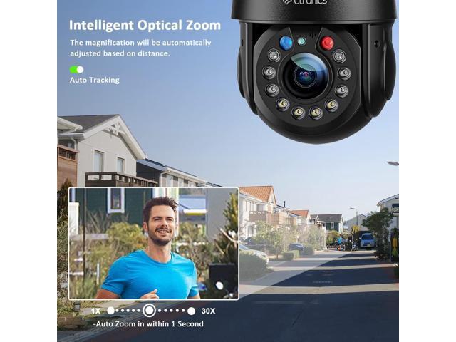 Ctronics 5MP 30X Optical Zoom Metal Security Camera WiFi 2.4/5Ghz Outdoor with Auto Cruise & Zoom, Surveillance Cameras 492ft Night...