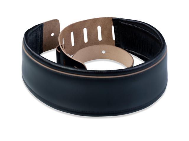 Levy's 2.5' Foam Padded Leather Guitar Strap, Black
