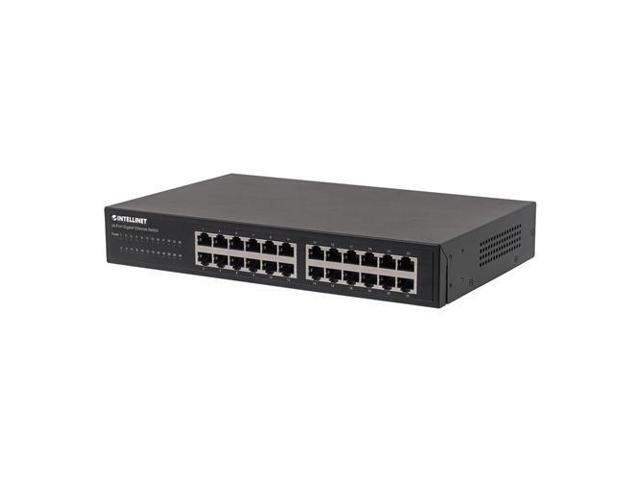 Intellinet 24-Port Gigabit Ethernet Switch, 24 x 10/100/1000 Mbps RJ45 Ports, IEEE 802.3az Energy Efficient Ethernet, Desktop, 19' Rackmount