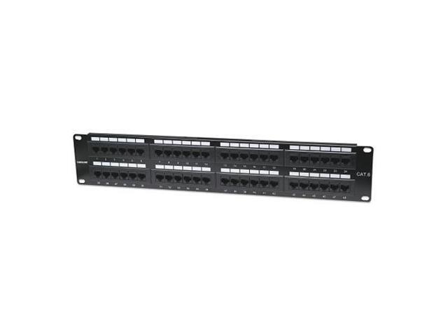 Intellinet Cat6 Patch Panel, 48-Port, UTP, 2U, Black