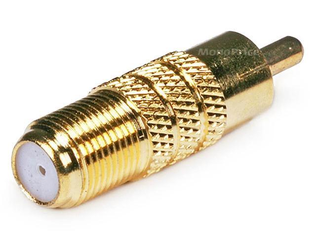 Monoprice 2-Port Coaxial, RCA Audio/Video Adapter, Gold Gold 4130