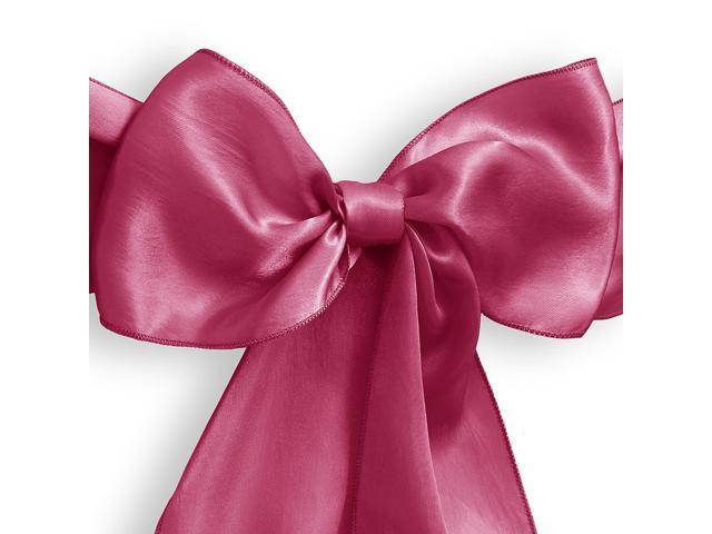 Lann's Linens - 30 Elegant Satin Wedding/Party Chair Cover Sashes/Bows - Ribbon Tie Back Sash - Fuchsia