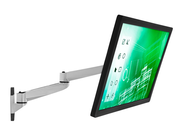 Mount-It! Modular Mount Adjustable Monitor Mount Up to 27' Monitors Gray/Silver (MI-33114)