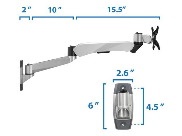 Mount-It! Modular Mount Adjustable Monitor Arm Up to 24' Monitors Gray/Silver (MI-35114)
