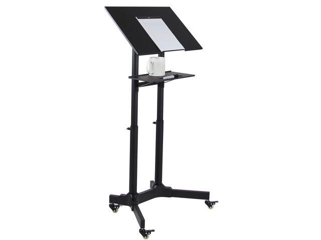 Mount-It! 24'W Portable Lectern Adjustable Aluminum Standing Podium Black (MI-7971)