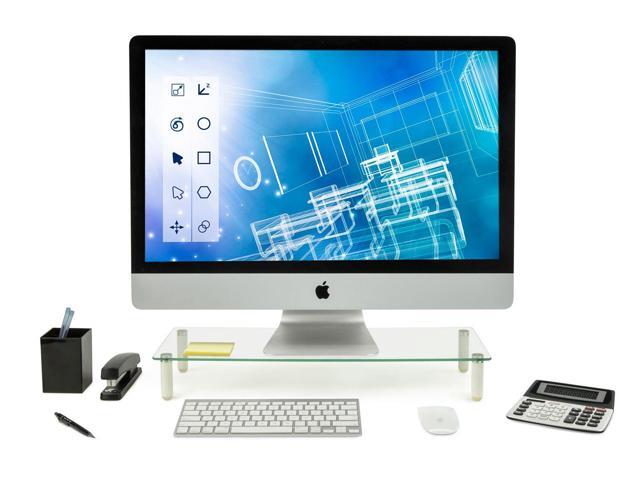 Mount-It! Glass Monitor Stand Desktop Riser 27' Max Screen Size 22' X 8'
