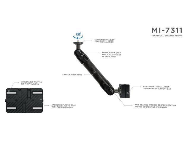 Mount-It! Car Back Seat Headrest Tablet Mount 11' Max Screen Size