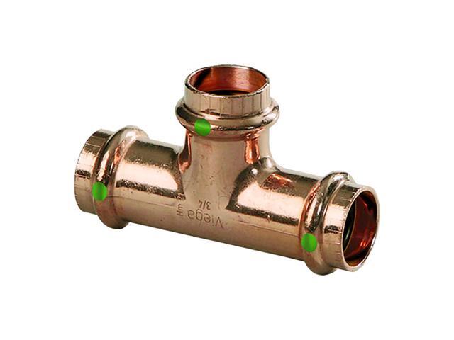 Viega Propress 3/4' Copper Tee - Triple Press Connection