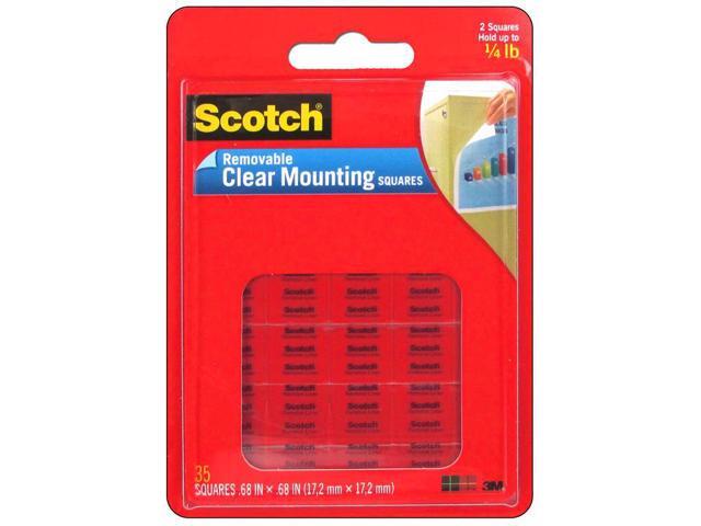 Scotch Mounting Squares Precut Removable 11/16' x 11/16' Clear 35/Pack 859