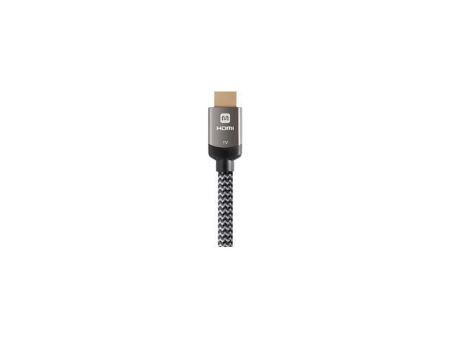 Monoprice Braided HDMI Cable - 100 Feet - Gray High Speed, Active Chipset, 4K@60Hz, 18Gbps, HDR, 24AWG, YUV, 4:4:4, CL3 - Luxe Series
