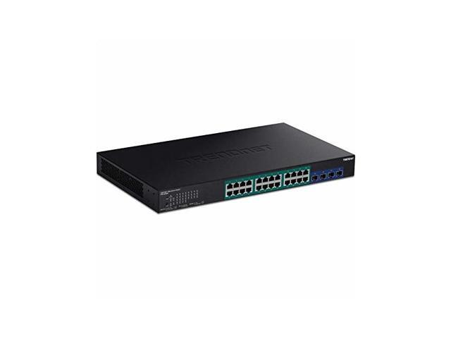 TRENDnet 28-Port Gigabit Web Smart PoE+ Switch with 24 Gigabit PoE+ Ports; TPE-30284; 4 x 10G SFP+ slots; 370W PoE power;VLAN; QoS; LACP; IPv4/IPv6...