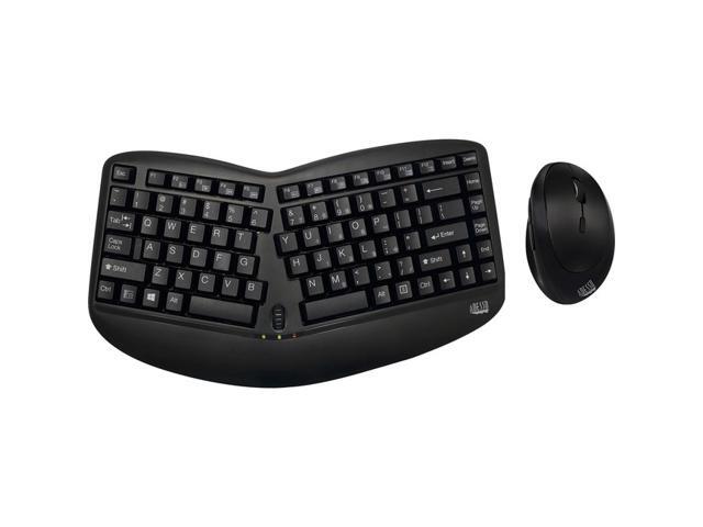 Adesso - Tru-Form Media WKB-1150CB Ergonomic Wireless Membrane Optical Keyboard and Mouse - Black - image 9