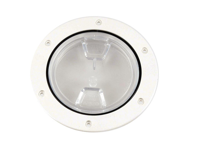Beckson 4' Clear Center Screw-Out Deck Plate - White