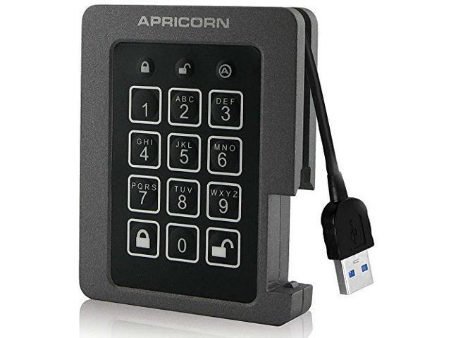 Apricorn Aegis Padlock ASSD-3PL256-2TBF 2 TB Solid State Drive - 2.5' Internal - Black - TAA Compliant - USB 3.1 - 300 MB/s Maximum Read Transfer...