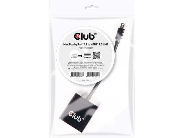 Club 3D Mini Displayport™ 1.2 To Hdmi™ 2.0 Uhd Active Adapter