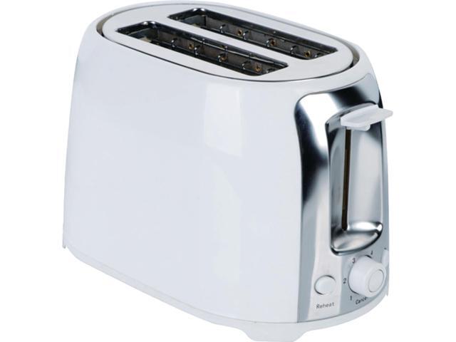 Brentwood TS-292W White and Stainless Steel 2 Slice Cool Touch Toaster