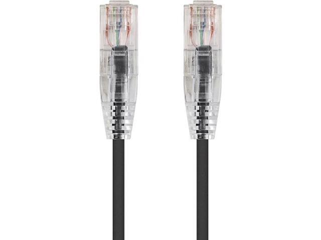 Monoprice Cat6 Ethernet Patch Cable - 3 feet - Black Snagless RJ45 Stranded 550MHz UTP CMR Riser Rated Pure Bare Copper Wire 28AWG - SlimRun Series