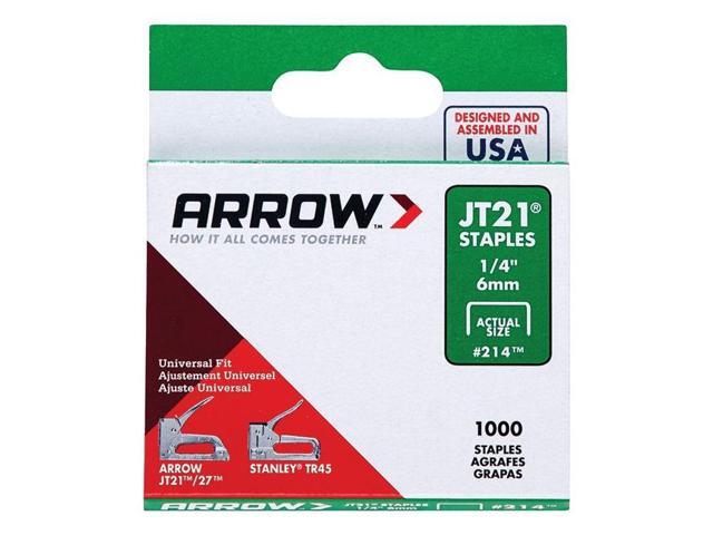 Arrow 21424 JT21 Thin Wire Staples, 1,000 pk (1/4')