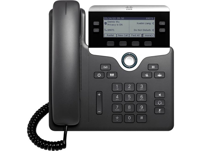 Cisco 7841 IP Phone - Wall Mountable, 4 x Total Line - VoIP - Enhanced User Connect License, Unified Communications Manager - 2 x Network (RJ-45) -...
