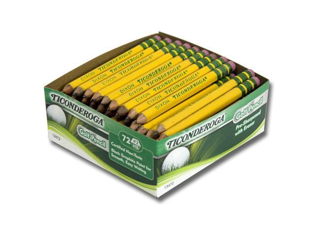 Ticonderoga Golf Pencils, Hb (#2), Black Lead, Yellow Barrel, 72/Box 13472