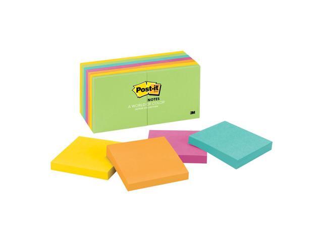 3M 65414AU Ultra Color Notes 3 x 3 Five Colors 14 100-Sheet Pads Pack