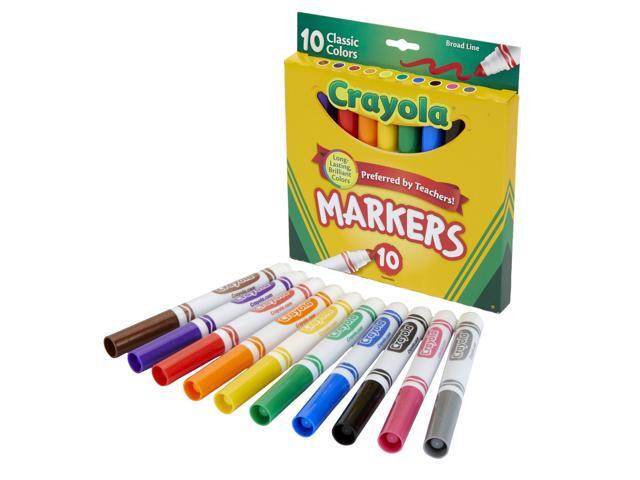 Crayola Non-Washable Markers Broad Point Classic Colors 10/Set 587722
