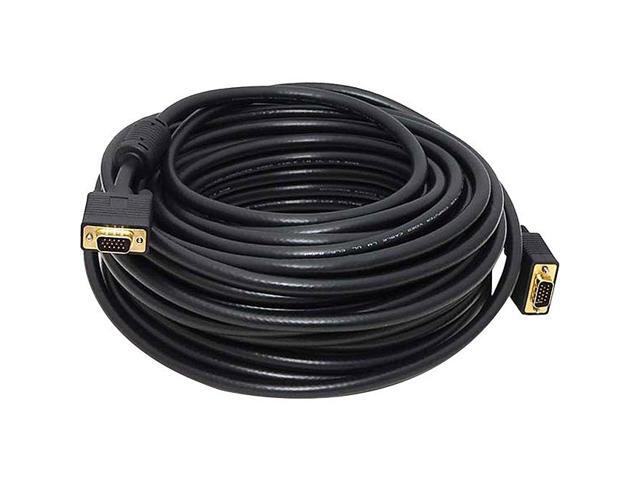 Monoprice Super VGA Cable - 75 Feet - Black Male to Male With Ferrites For In-Wall Installation Gold Plated, CL2 Rated
