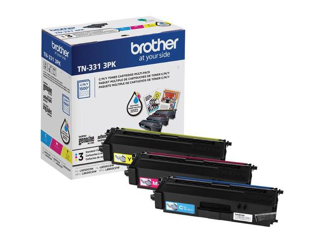 BROTHER INTERNATIONAL TN-331-3PK GenuineSY ColorTonr Crtrdg 3Pk