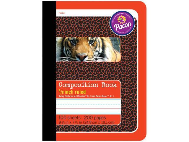 Pacon 2427 Composition Book 100 Sheet - Ruled - 9.75' x 7.50' - 1 Each - White Paper