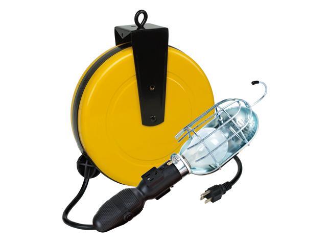 Incandescent Metal Retractable Cord Reel Work Light Circuit Breaker 5000-50G-CB