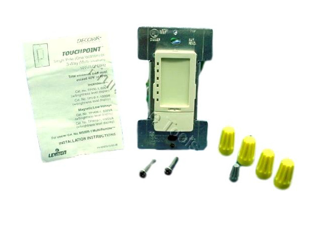 Almond TouchPoint TOUCH Light Dimmer Switch Decora 600W TPI06-1LA