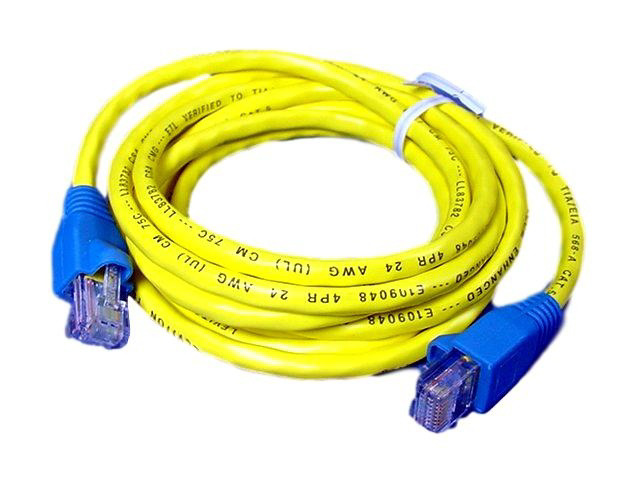 Leviton Yellow Cat 5 7 ft Ethernet LAN Patch Cord Network Cable Cat5 Red Boot 5G454-7R