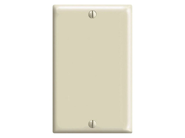 Leviton PJ13-I Ivory Midway Nylon Single Gang Blank Wall Plate