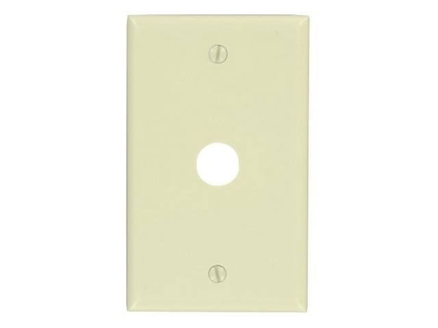 Leviton 86017 Ivory Single Gang .625' Cable Wall Plate