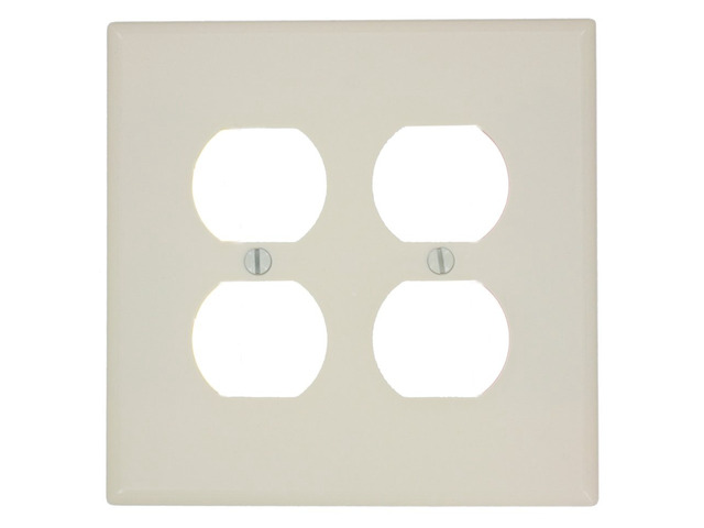 Leviton 80516-A Almond Midway Two Gang Duplex Receptacle Wall Plate