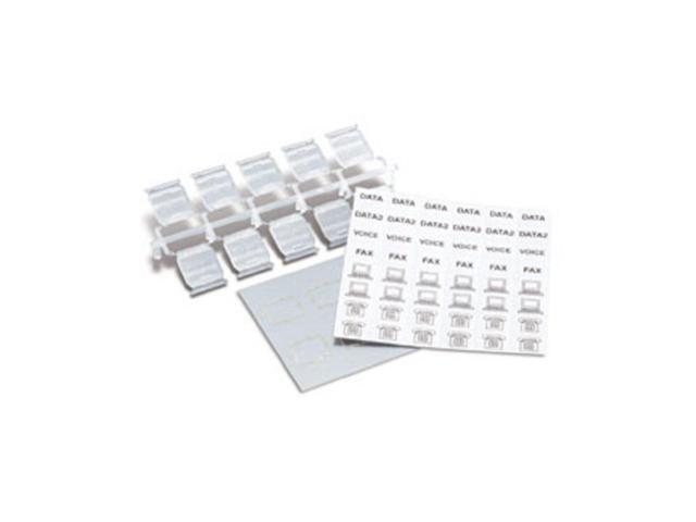 Leviton 51084-ICN QuickPort Shutter Kit with Pre-Printed Icons on Clear Labels