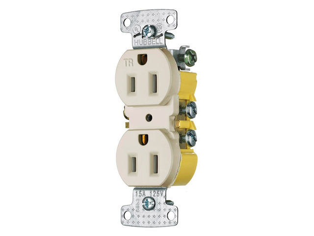 10 Hubbell tradeSelect RR15SLATR Light Almond Tamper Resistant Duplex Receptacle Outlets 15A 125V