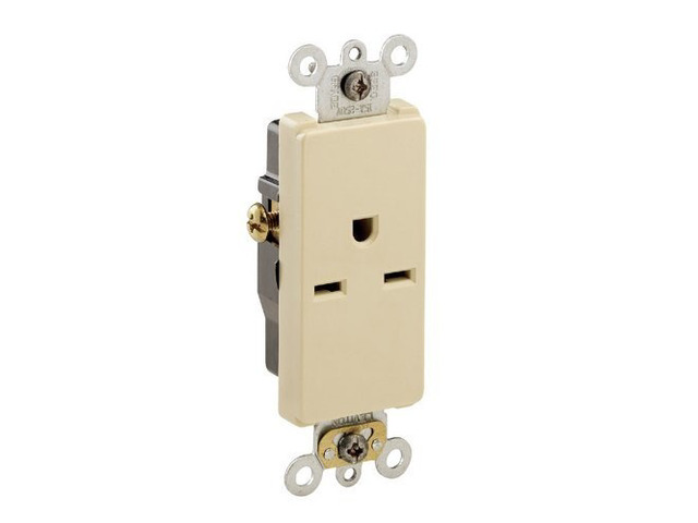 Leviton Ivory Decora COMMERCIAL Receptacle Single Outlet 250V 15A 16641-I Box